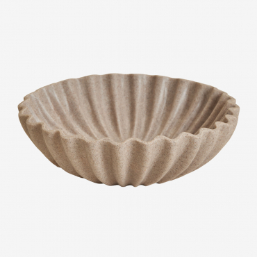 Decorative Bowl Ø25 Cm In Avelin Resin Light Sand Brown - Sklum