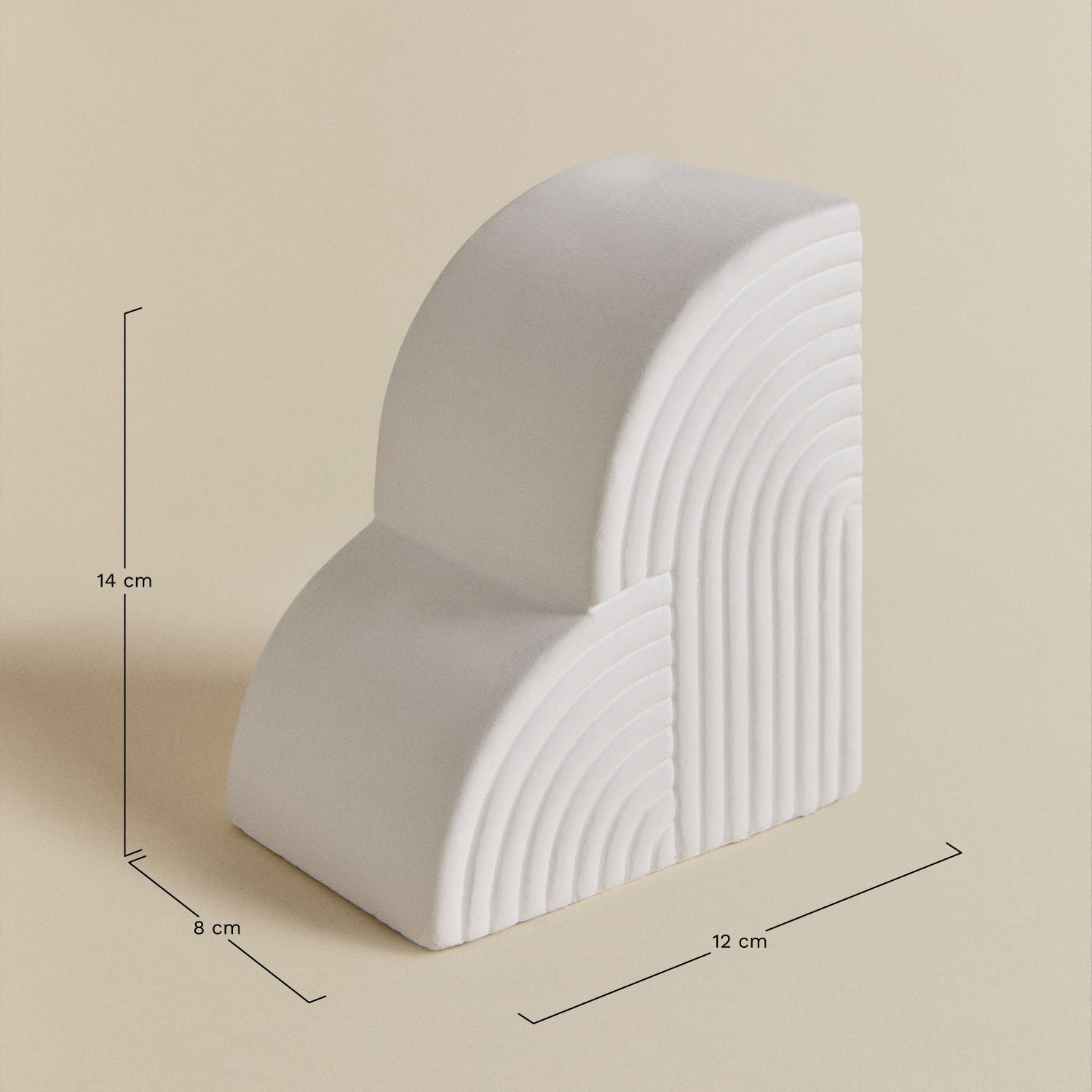 Set of 2 Belzer ceramic bookends, MEASURES