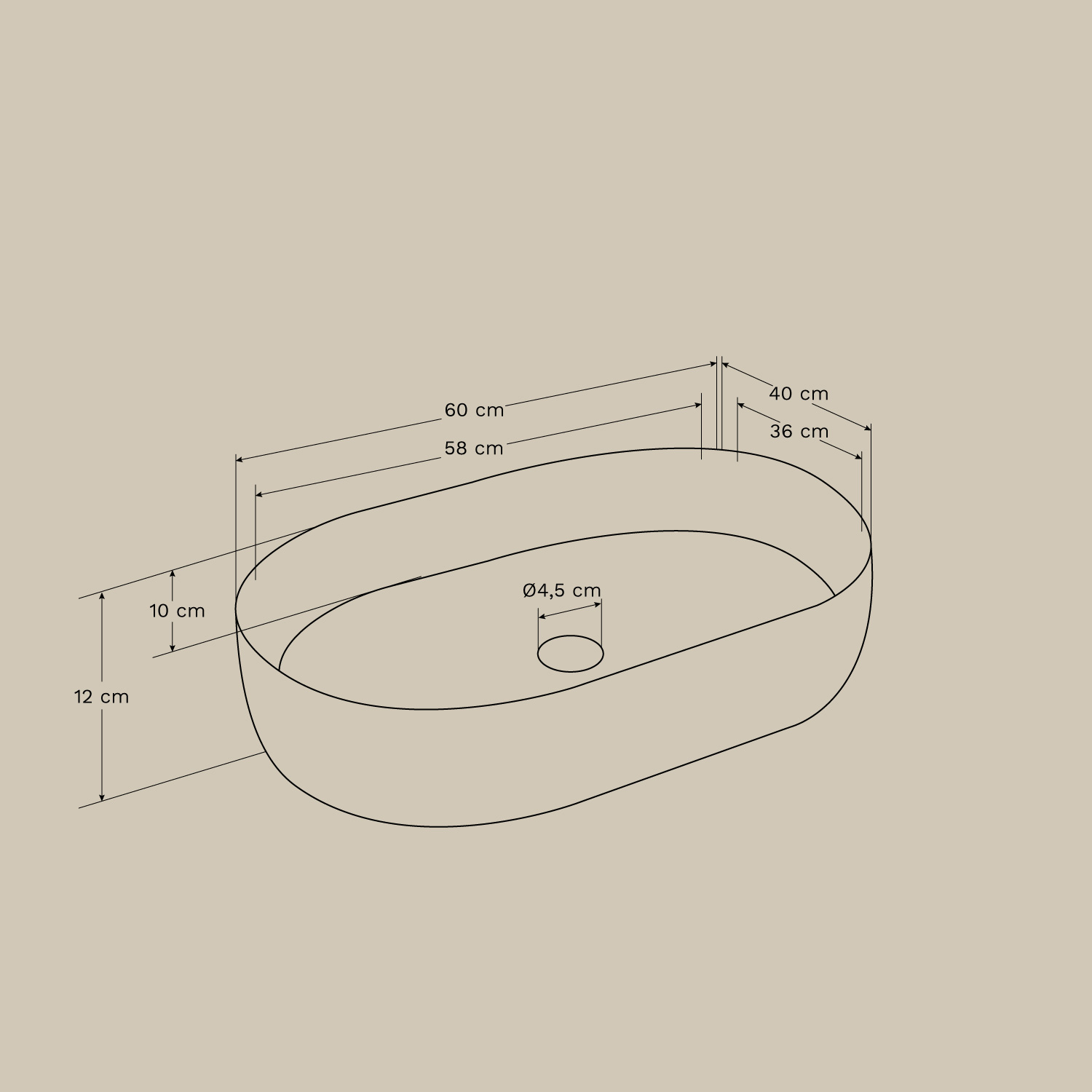 Lime ceramic washbasin, MEASURES