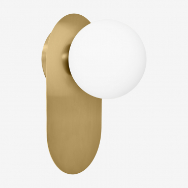 Bathroom Wall Light In Stainless Steel And Nacariel Glass Golden & ↑25 Cm - Sklum