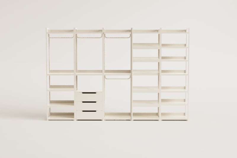 Velunis 5-piece open modular iron wardrobe