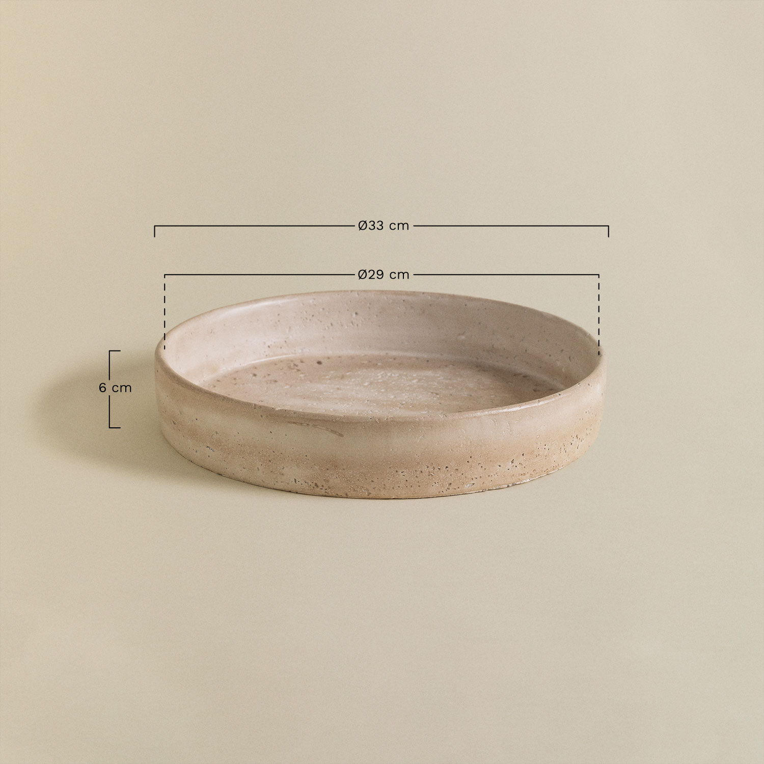 Geldart decorative cement tray, MEASURES