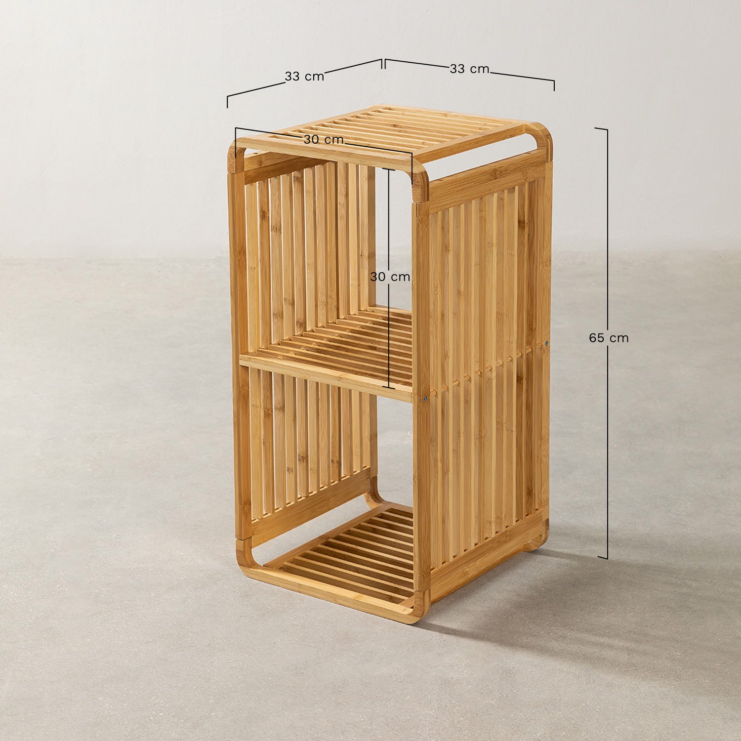 Jonsa bamboo shelving, MEASURES