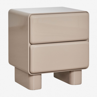 Rectangular Bedside Table With Two Mdf Drawers Sheila Moka Brown & 50 X 40 Cm - Sklum