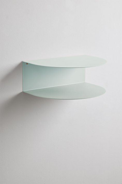 Taifa floating steel nightstand - Blue Glass