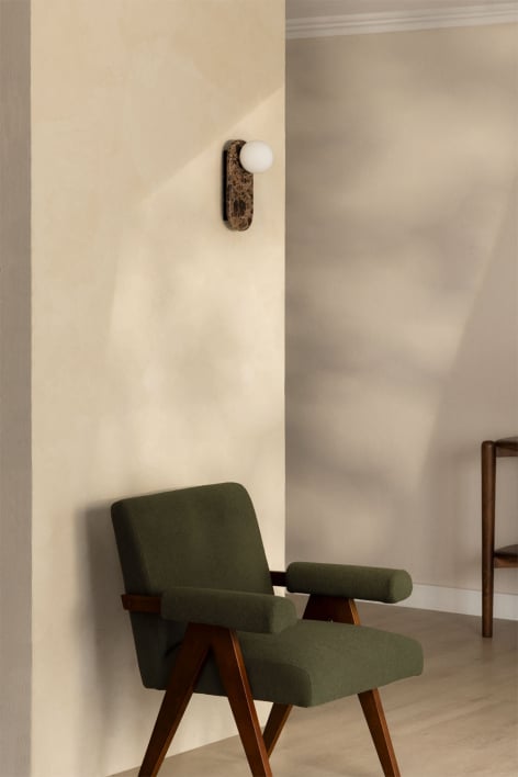 Hailey marble wall sconce with crystal ball