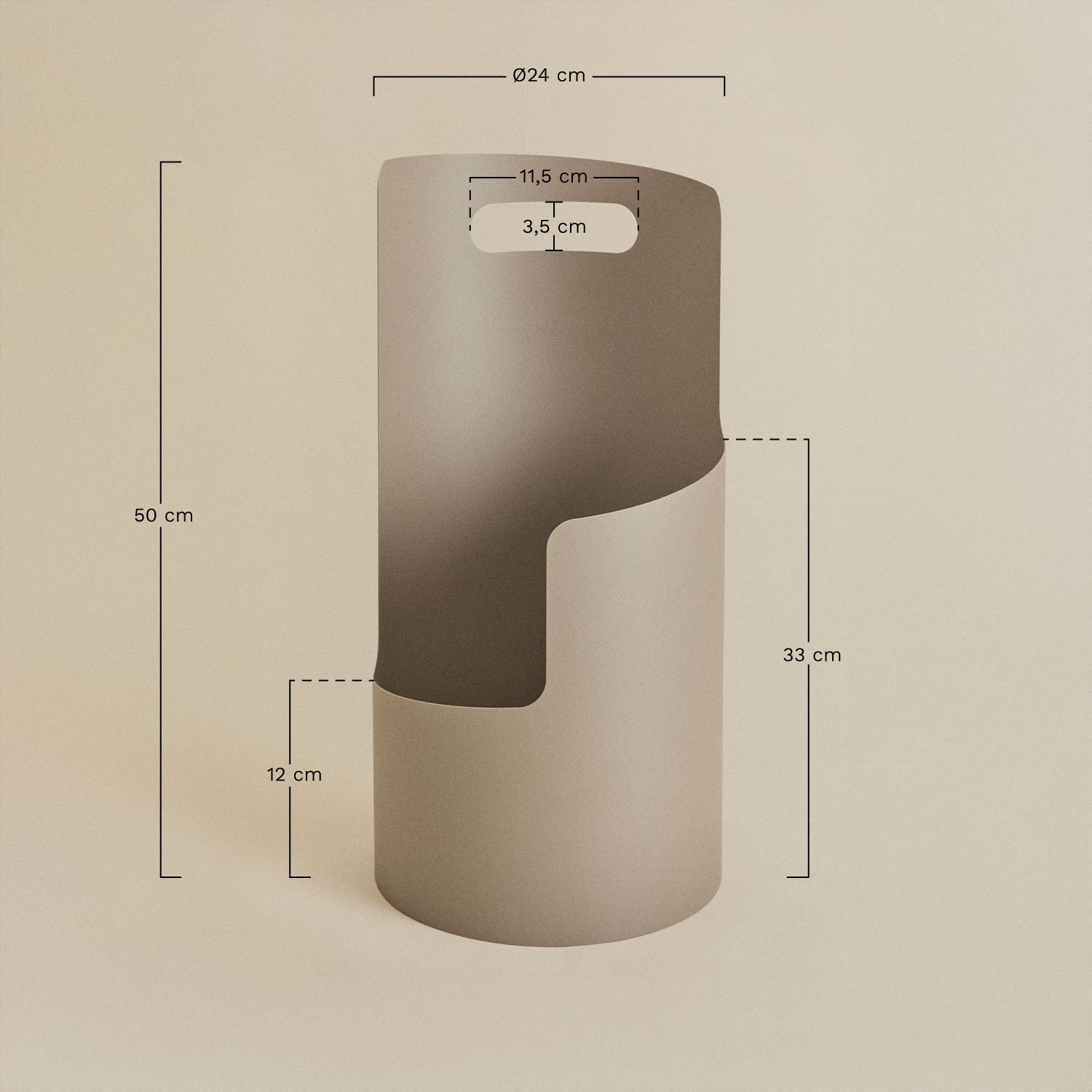 Balandra stainless steel umbrella stand, MEASURES