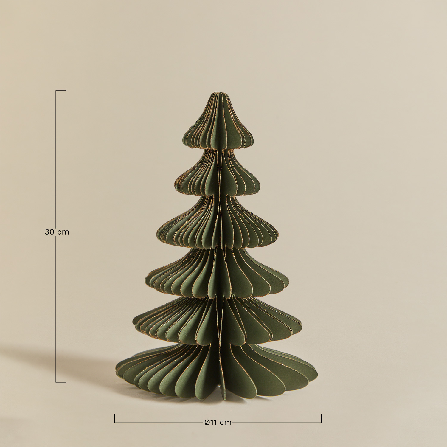 Pack of 3 Navira paper Christmas trees, MEASURES