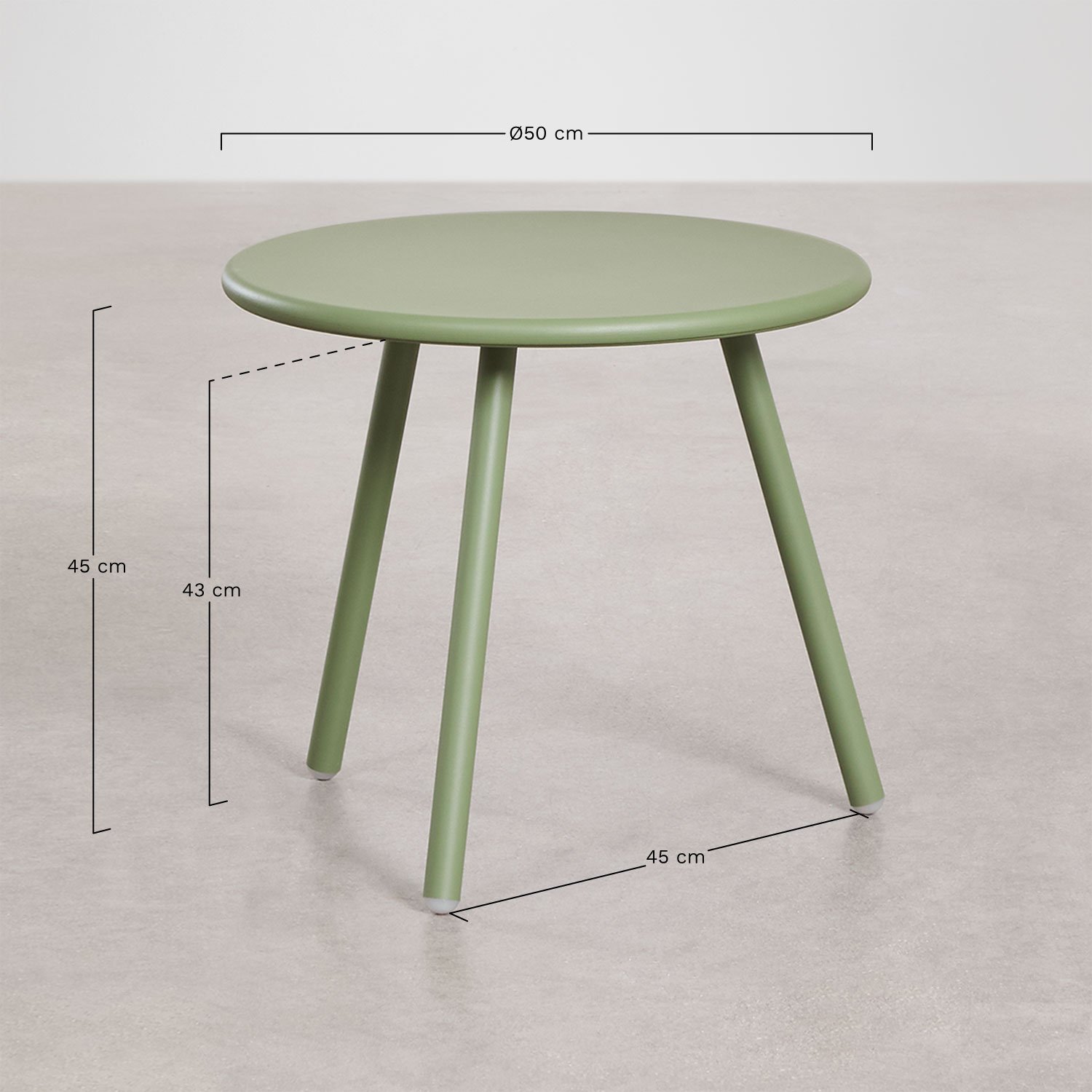 Set of 2 Aradina iron garden side tables, MEASURES