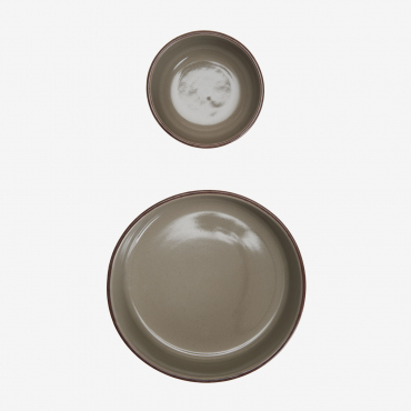 Set Of 2 Ronilena Stoneware Bowls Cedar Brown - Brown - Sklum