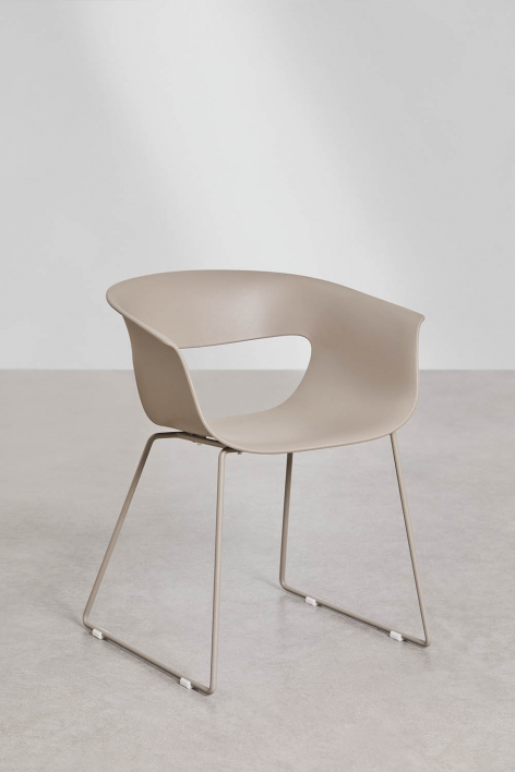 Alanys dining chair in polypropylene and steel - Moka Brown
