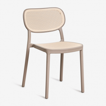 Stackable Garden Chair In Polypropylene Omara Moka Brown - Sklum