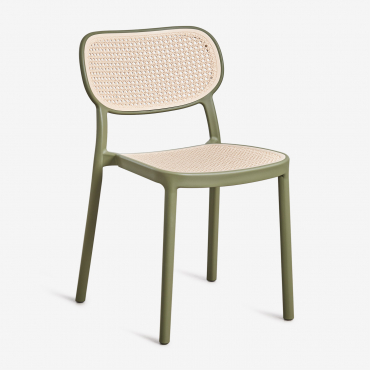 Pack Of 2 Stackable Garden Chairs In Polypropylene Omara Deep Olive Green - Sklum