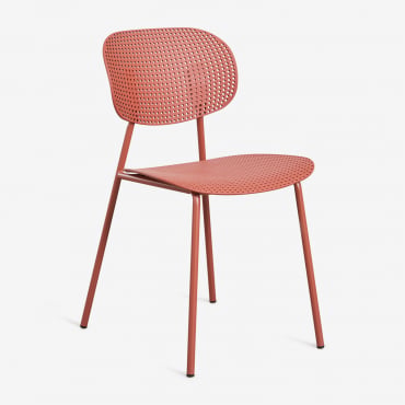 Tupah Polypropylene And Iron Dining Chair Terracota - Sklum
