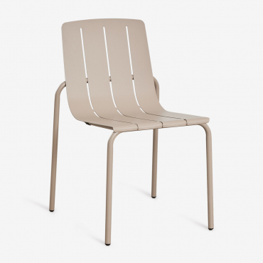 Stackable Dining Chair In Steel Isoria Moka Brown - Sklum