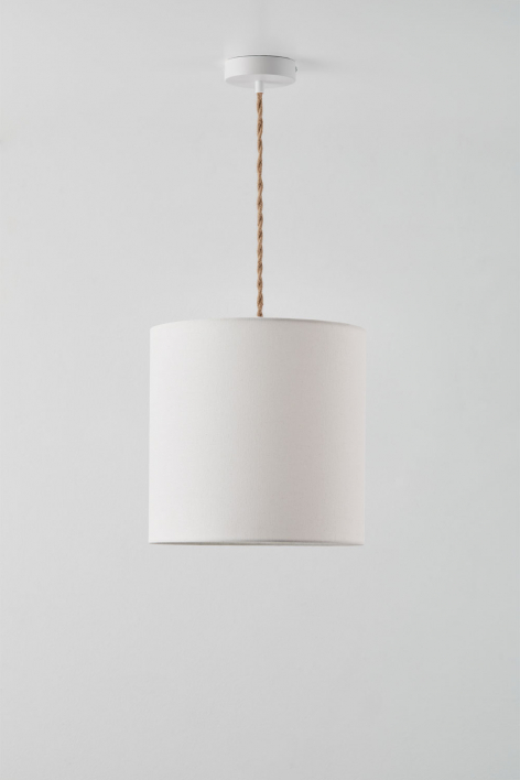 Arlina fabric pendant ceiling lamp - Natural - White