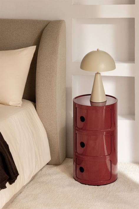 Round bedside table Ø30 cm with shelves Babel - Wine Red