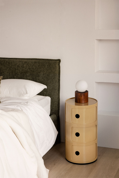 Round bedside table Ø30 cm with shelves Babel - Light Mustard