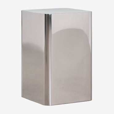 Pack Of 2 Square Stainless Steel Loraq Nightstands Grey Steel & 30 X30 Cm - Sklum