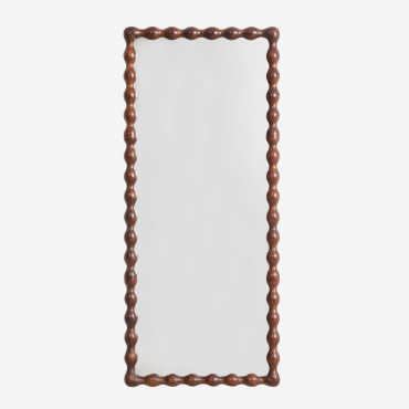 Rectangular Wall Mirror In Tessaia Mango Wood Dark Handle Wood & 75 X 185 Cm - Sklum