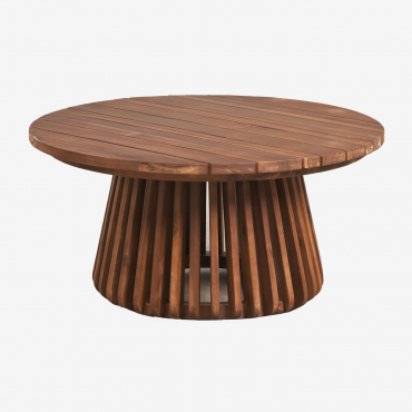 Round Coffee Table Ø80 Cm In Mura Acacia Wood Acacia Brown - Sklum