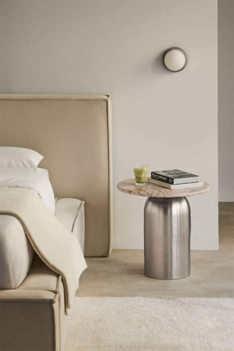 Alliser Ø40 cm bedside table - Steel Grey