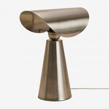 Conby Iron Table Lamp ↑35 Cm Grey Brass - Sklum