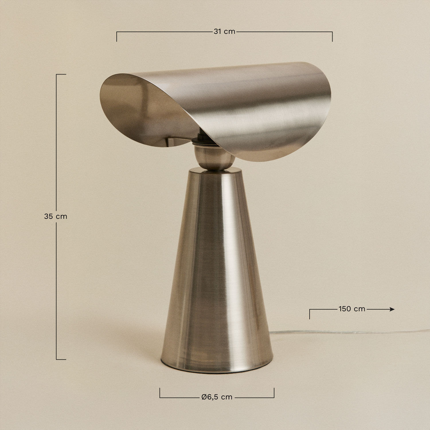 Conby iron table lamp ↑35 cm, MEASURES