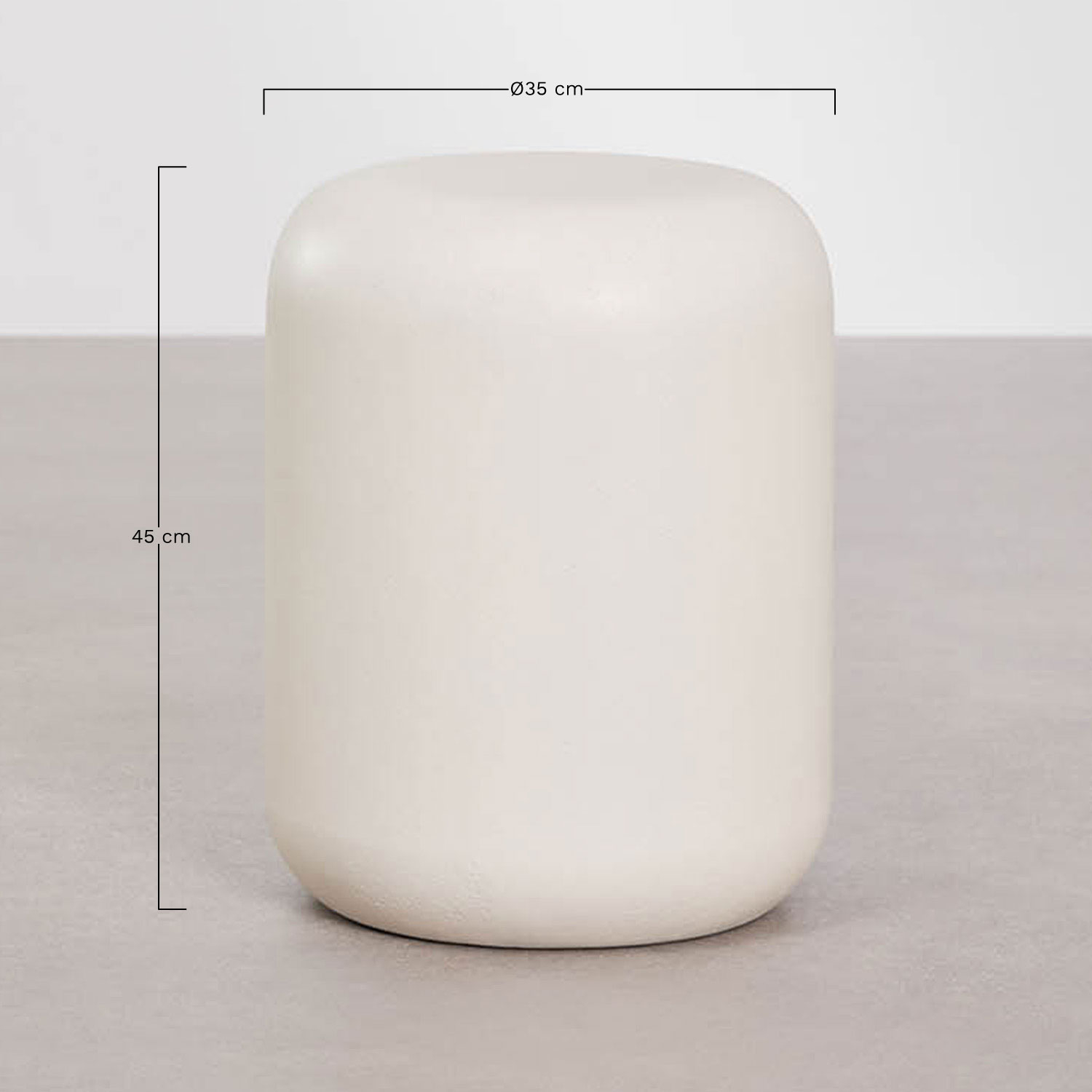 Fonelas round Ø35 cm cement garden side table, MEASURES