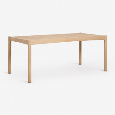 Rectangular Garden Table In Acacia Wood Karvia Light Brown Acacia & 180 X 90 Cm - Sklum