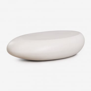 Xaria Cement Coffee Table ↔︎ 115 Cm & White - Sklum