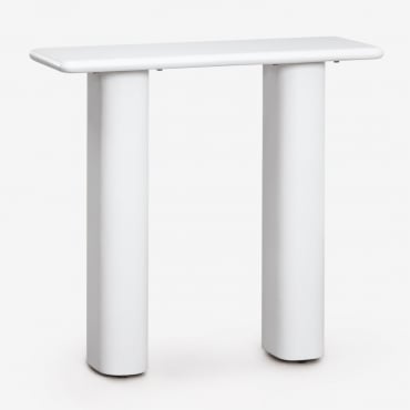 Rectangular 80x30 Cm Hallway Console Table In Tiena Cement White - Sklum