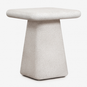 Square Bedside Table 45x45 Cm In Maelis Cement Sand Grey - Sklum