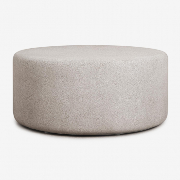 Elyndra Round Ø90 Cm Cement Garden Coffee Table Sand Grey - Sklum