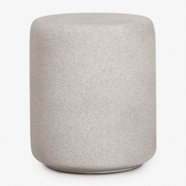Elyndra Round Bedside Table Ø35 Cm In Cement Sand Grey - Sklum