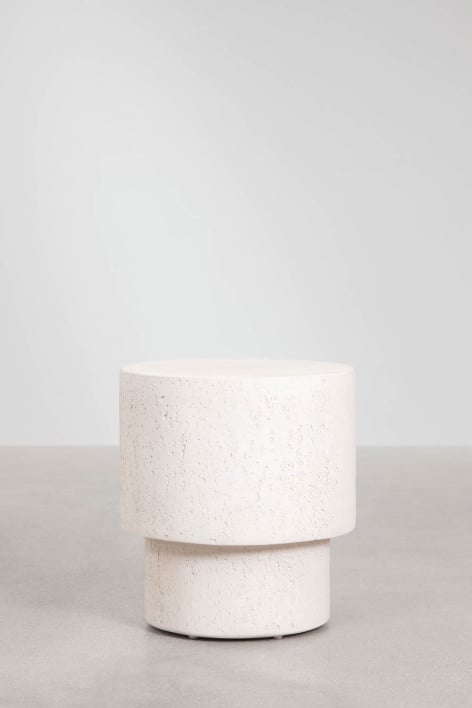 Set of 2 round nightstands Ø45 cm in Selara cement