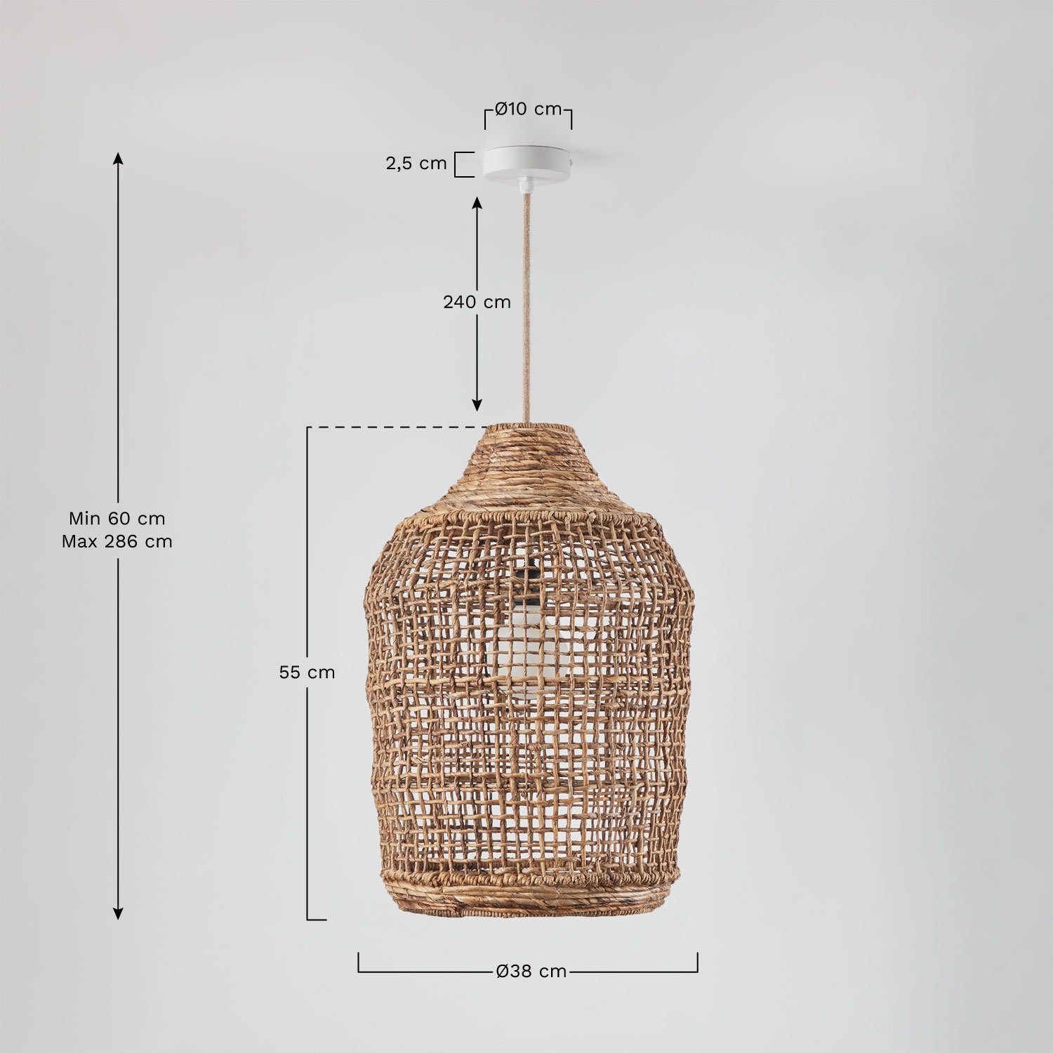 Arantxa pendant ceiling lamp, MEASURES