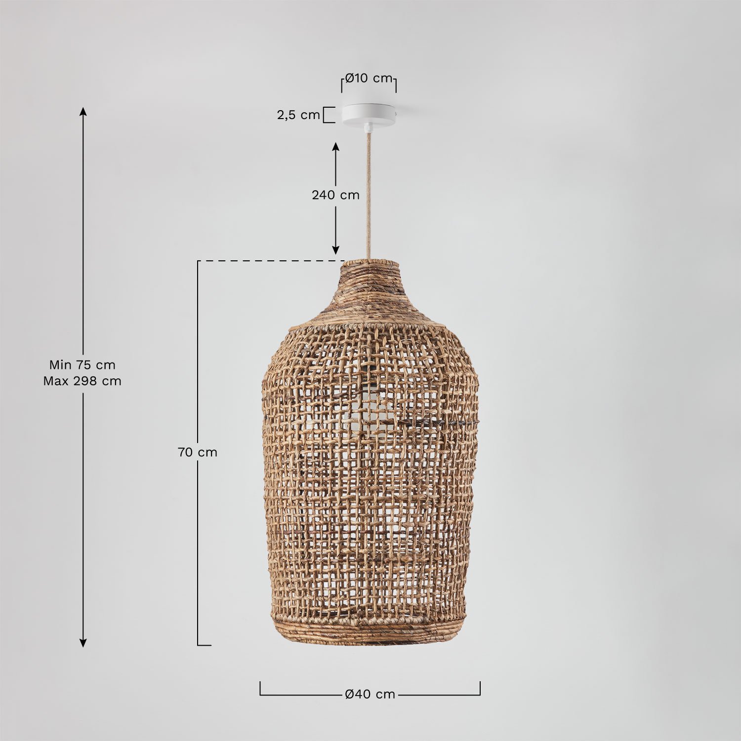 Arantxa outdoor hanging ceiling lamp, MEASURES