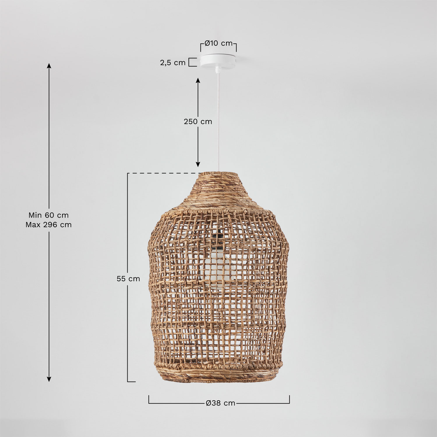 Arantxa outdoor hanging ceiling lamp, MEASURES