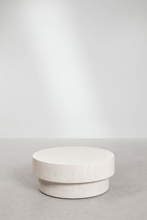 Selara round cement garden coffee table - Ø90 cm