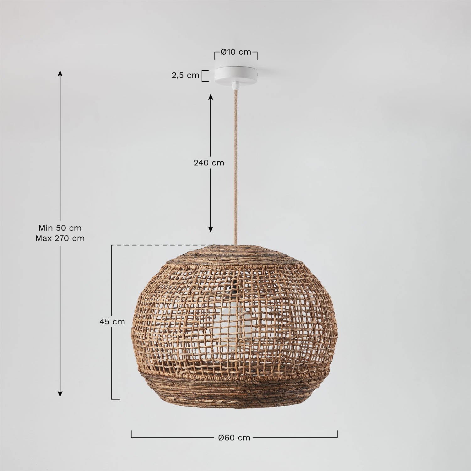 Udane pendant ceiling lamp, MEASURES