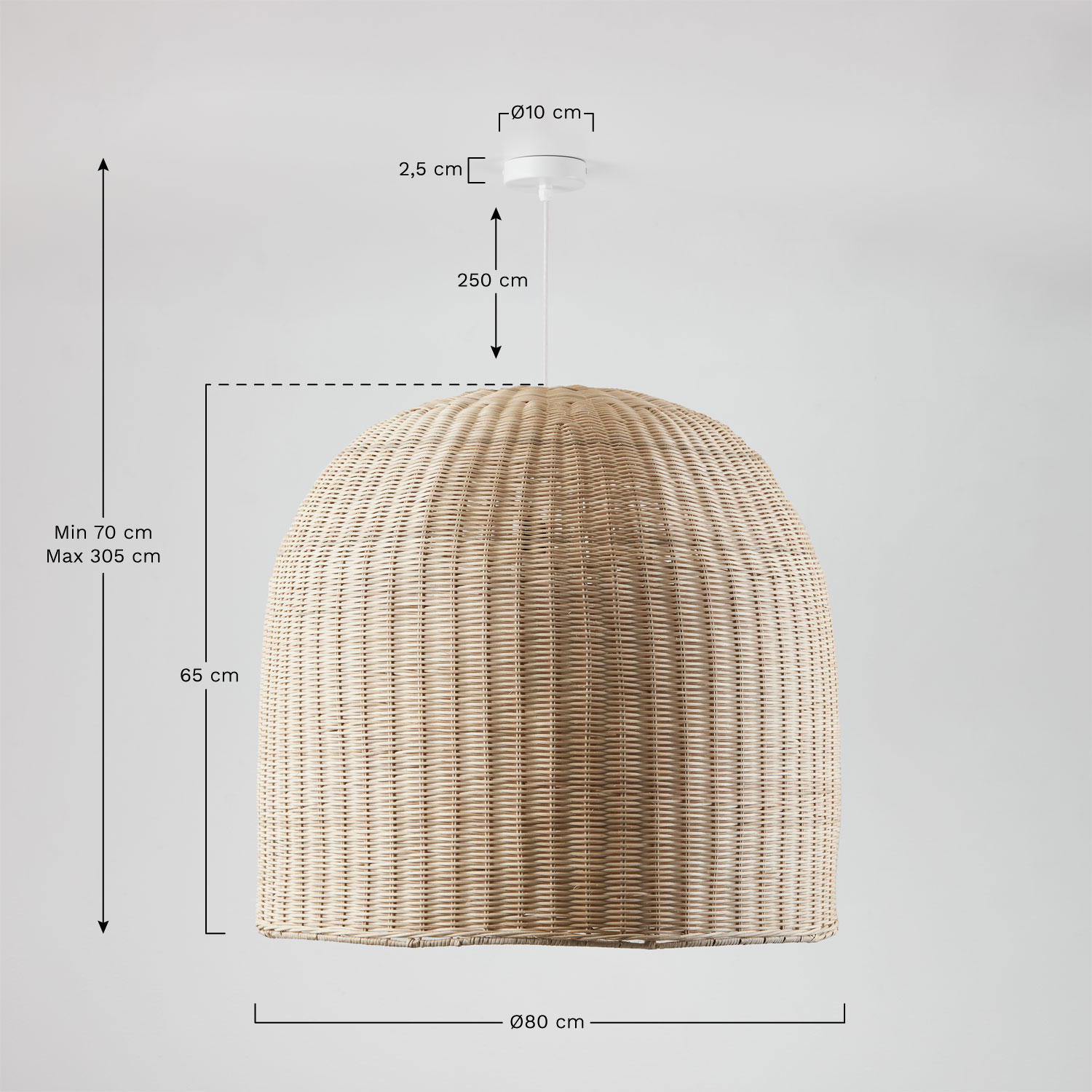 Flanders pendant ceiling lamp, MEASURES