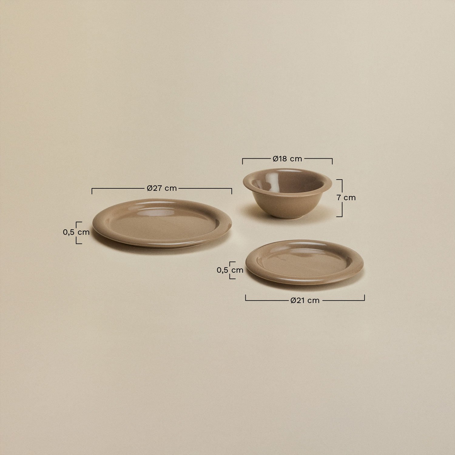 12-piece Rylvane new bone china dinnerware set, MEASURES