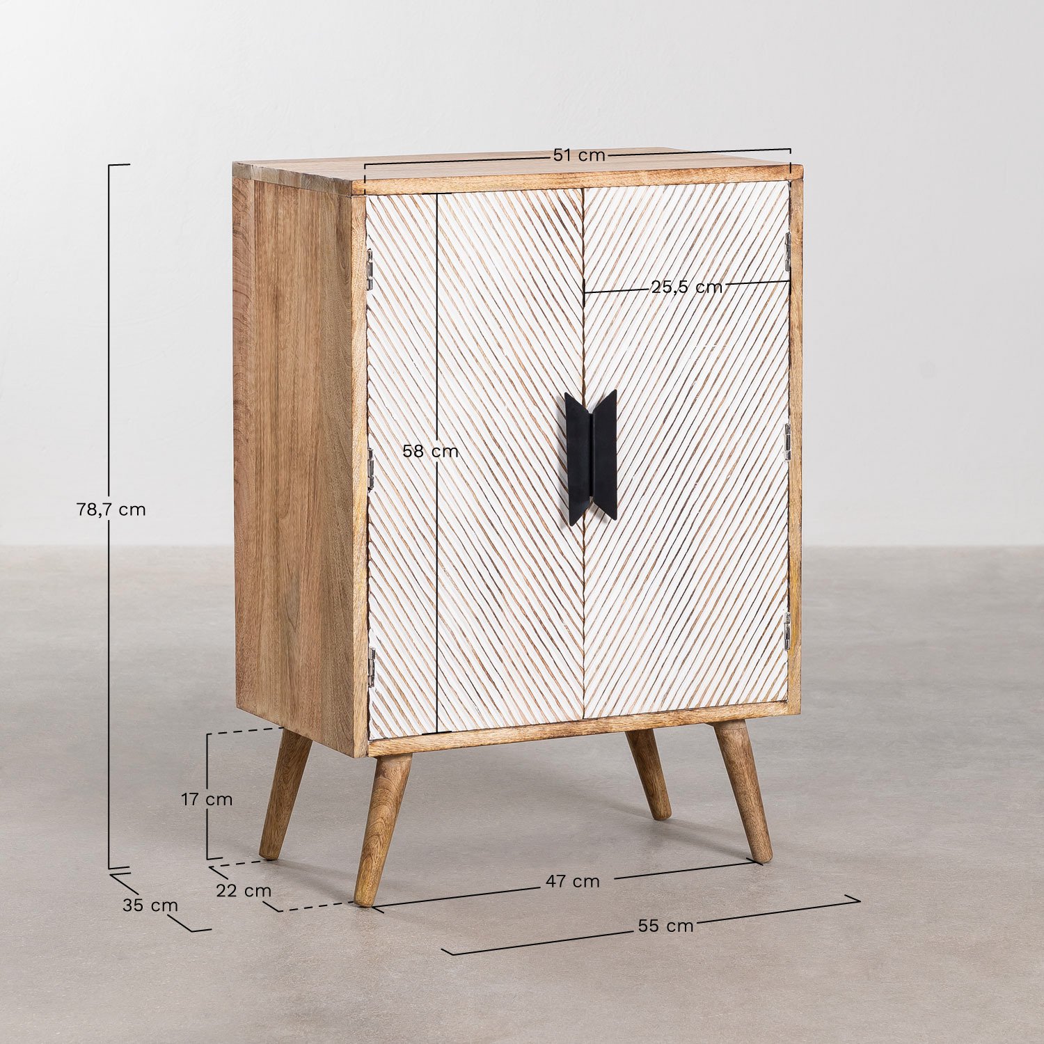 Souma mango wood sideboard 55x35 cm, MEASURES