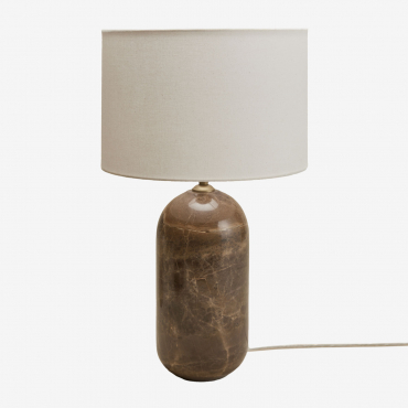 Yalvira Natural Stone Table Lamp Brown Marble - Sklum