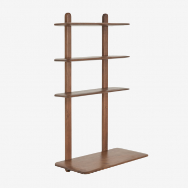 Veleta Wooden Desk With Shelf Dark Acacia Brown & ↔︎ 80 Cm - Sklum