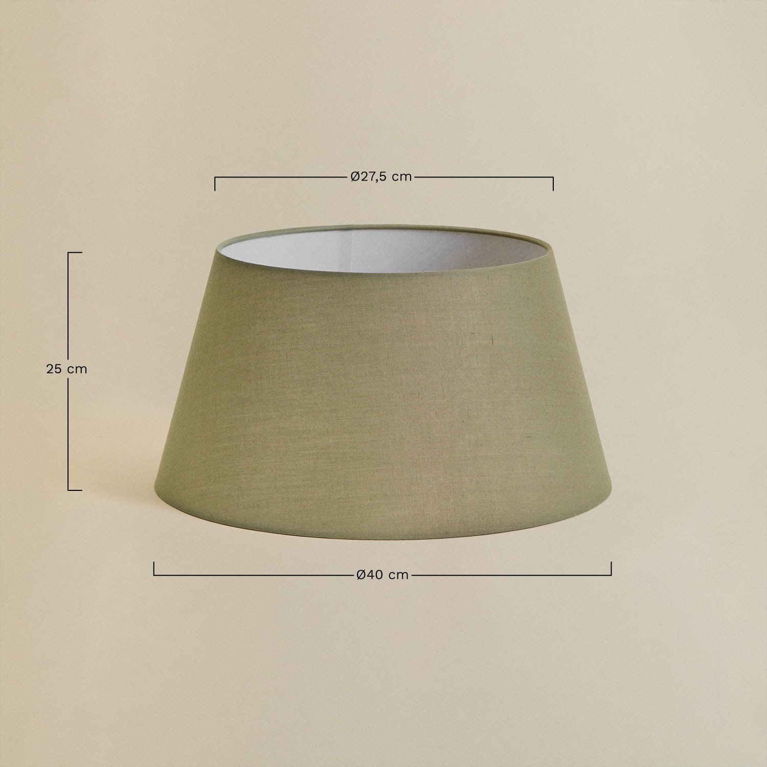 Monaco fabric lampshade, MEASURES