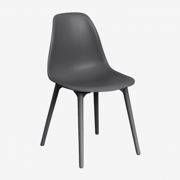 Pack Of 2 Scand Polypropylene Dining Chairs Grey Graphite - Sklum