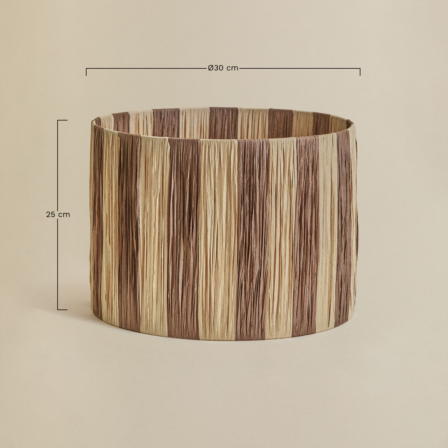 Lampshade Ø30 cm in Marsali braided paper, MEASURES