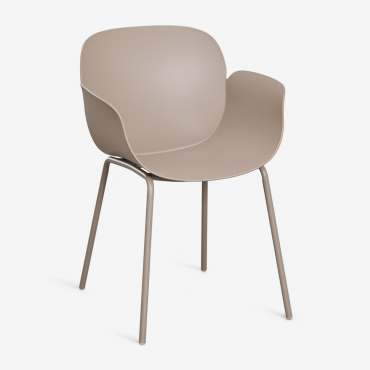 Lynette Garden Chair In Polypropylene And Steel Moka Brown - Sklum